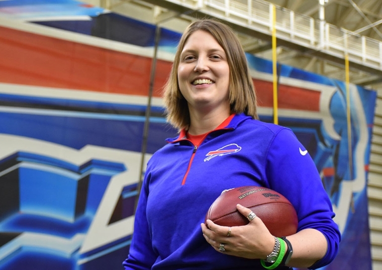 Kathryn Smith ‘07 at Buffalo Bills facility