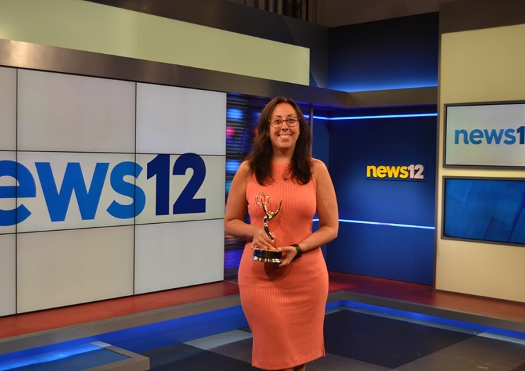 Christine McGrath on News12 set