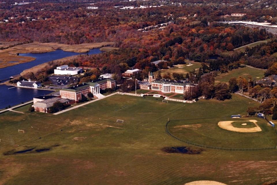 Aerial view of the former Oakdale campus of St. John's University