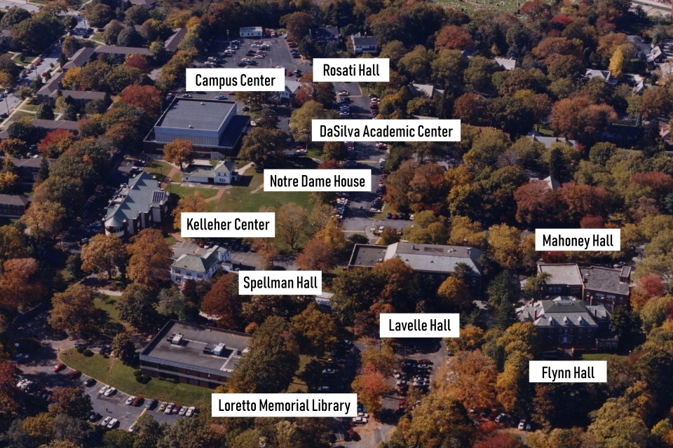 Staten Island campus aerial view with names of buildings