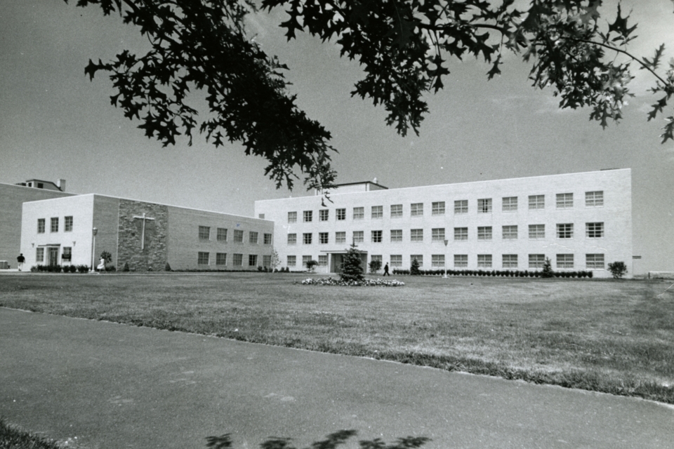 Perboyre Hall shortly after construction was completed