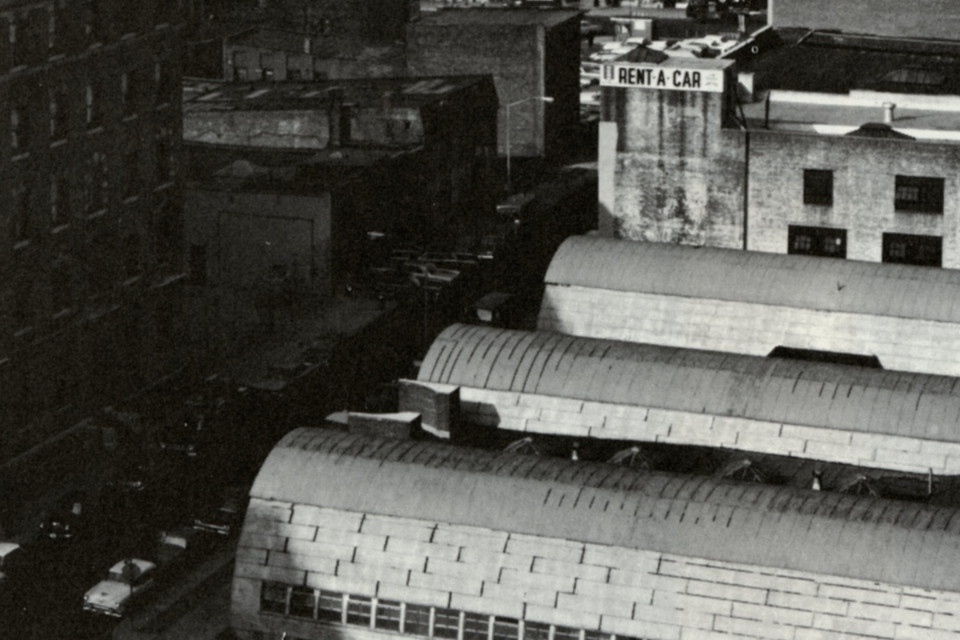 A birds-eye view of the Quonset huts, 1965.