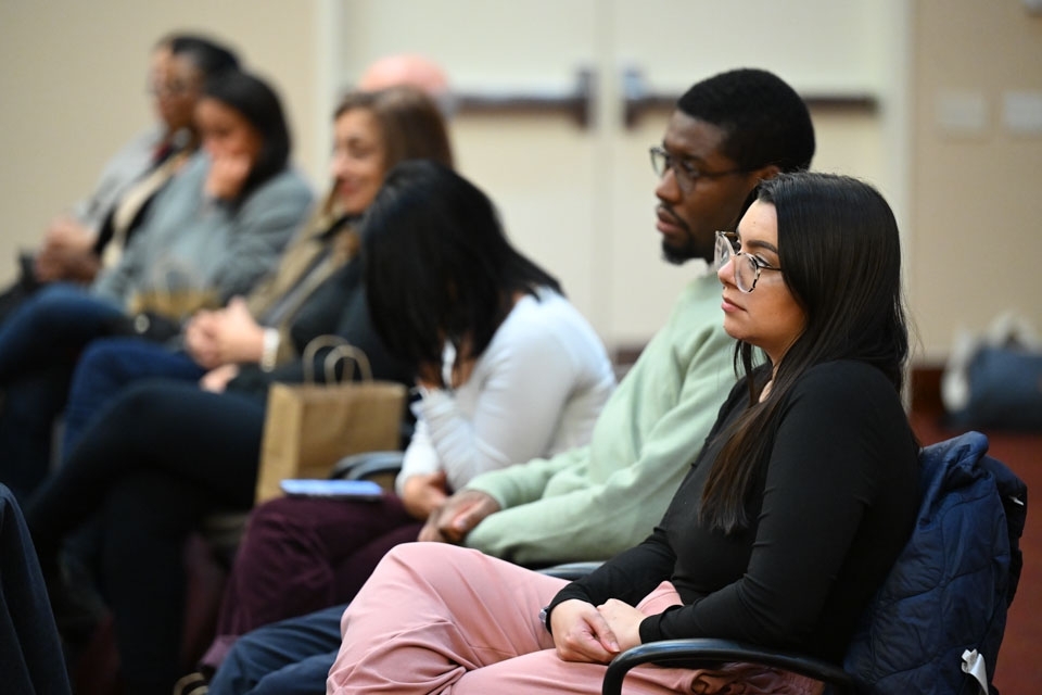 Students listening to Cabrini lecture