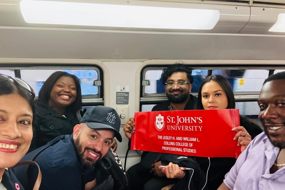 Students on a train