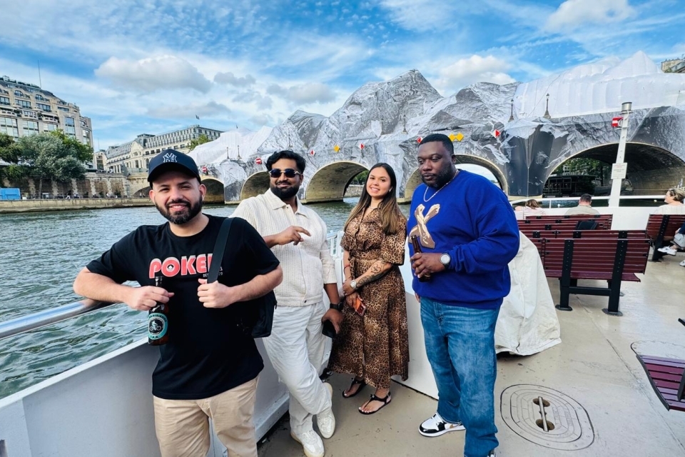 Group of students studying abroad