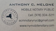 Anthony Melone ACM Mobile Notary Loan Signing Services