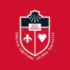 St. John's University Crest on Red Background