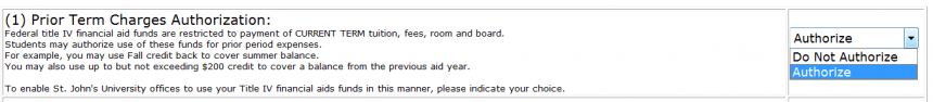 Visual representation of Title IV Authorization Form