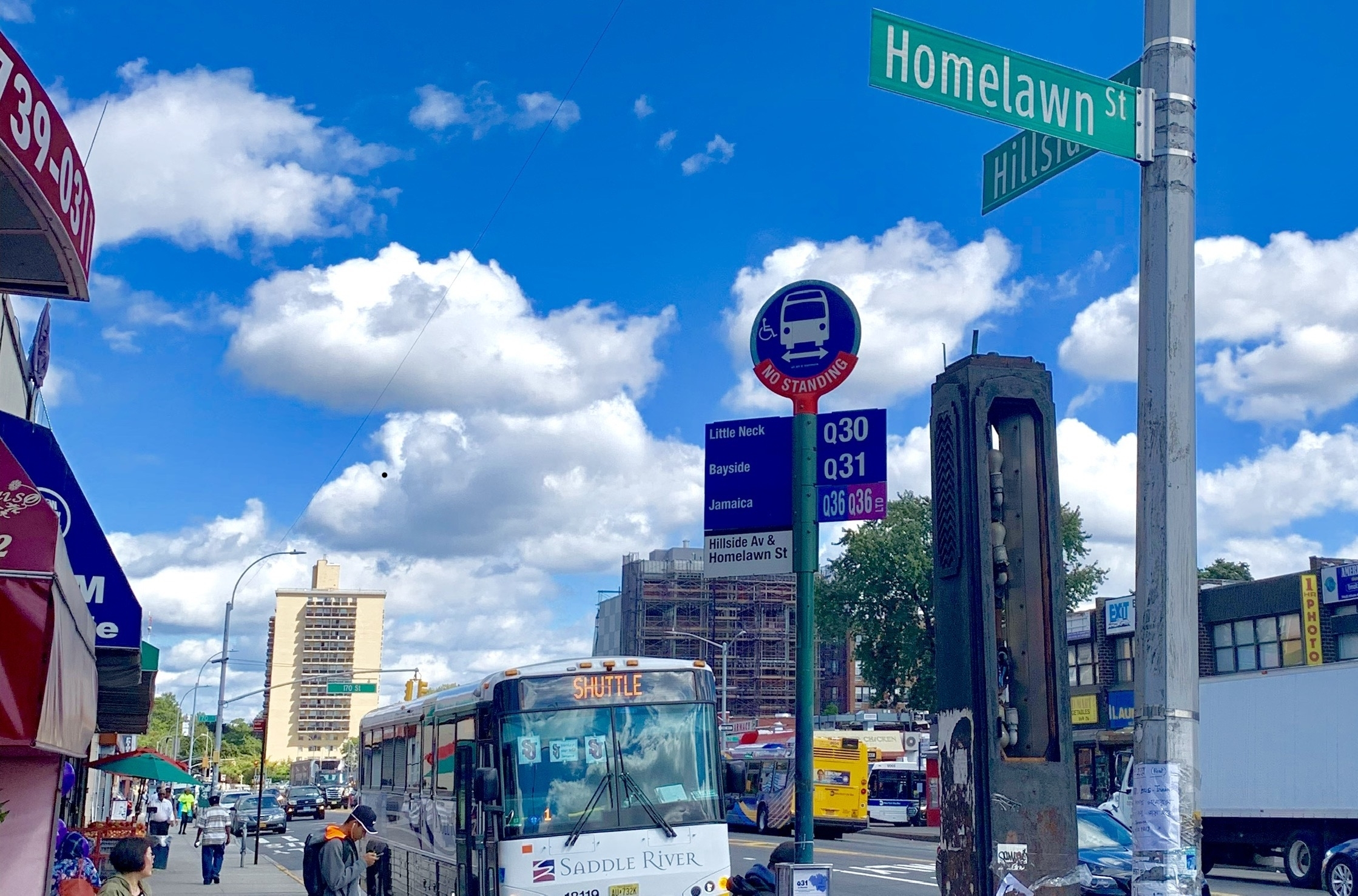  Shuttle bus stop near F Train