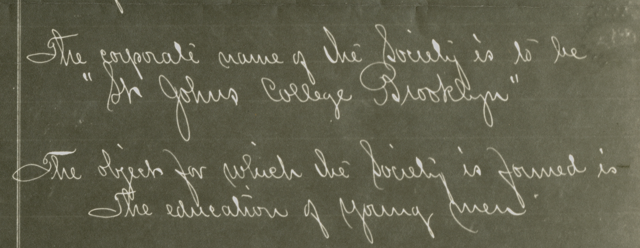 Excerpt from the charter of St. John's College, September 1, 1871.