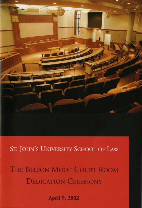 Belson Moot Court Room dedication program