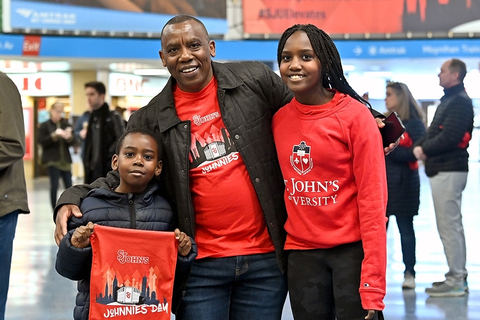 David Gachigo and his two children at MSG