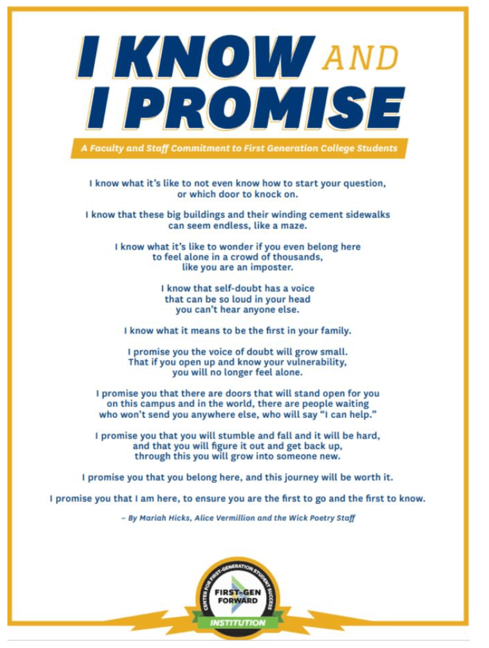 I know and I promise 