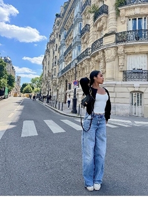 Zeaya Rose Harrell outside posing