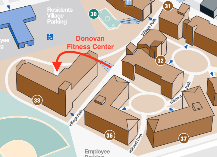 St. John's map of Donovan Fitness Center Location 