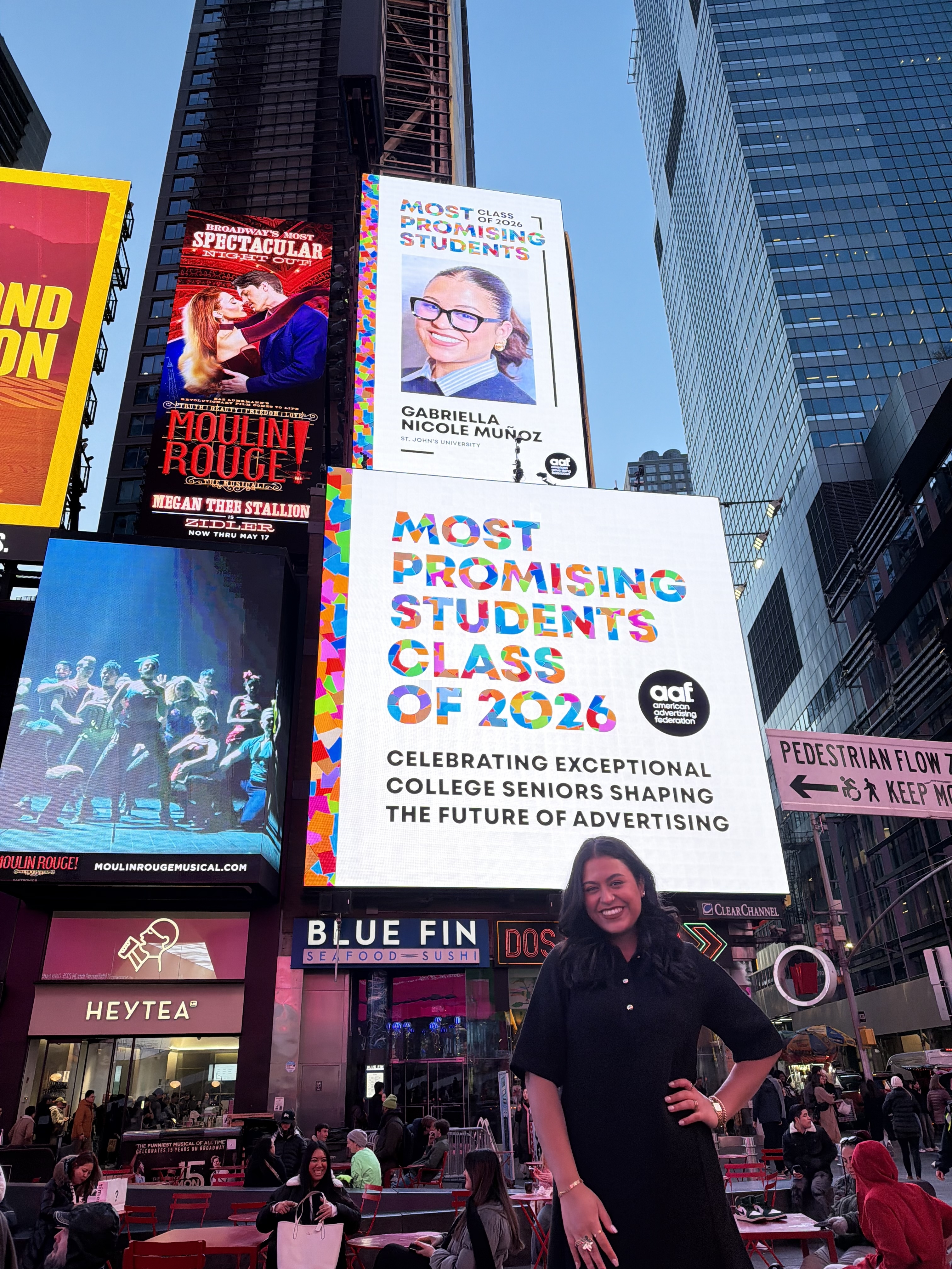 Gabriella Munoz at Times Square