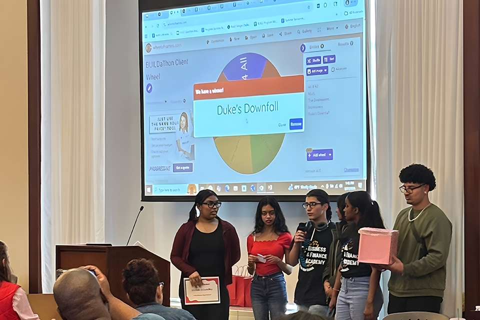 Student presenting 