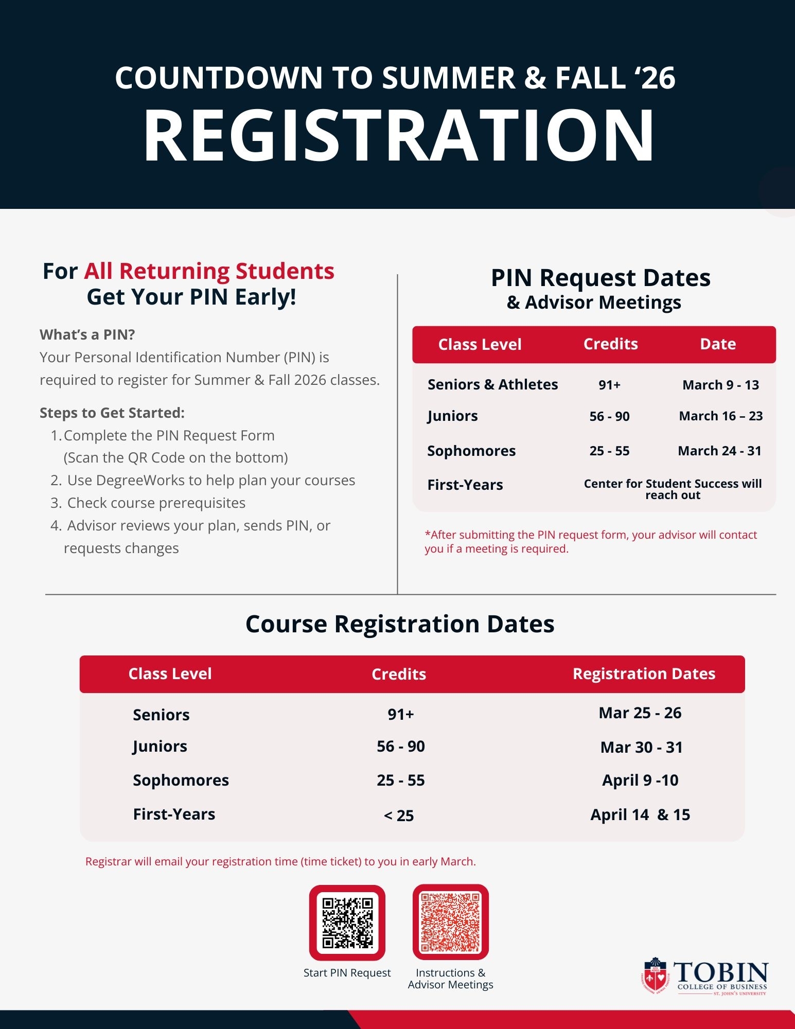 Tobin Fall 2026 Registration